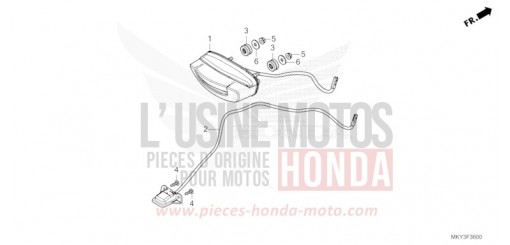 FEU ARRIERE/FEU D'IMMATRICULATION CBR650RAN de 2022